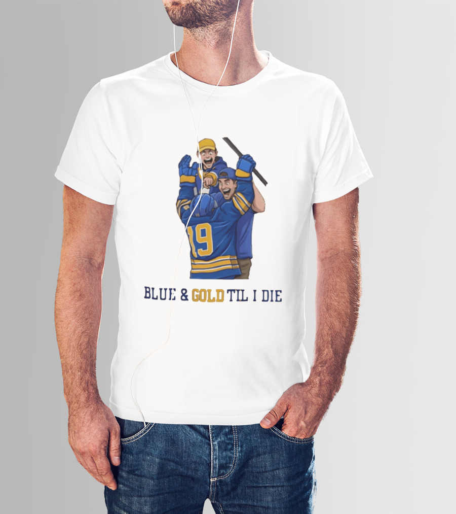 Buffalo Sabres Blue & Gold Til I Die Peyton Krebs 19 Hockey Fans T-Shirt