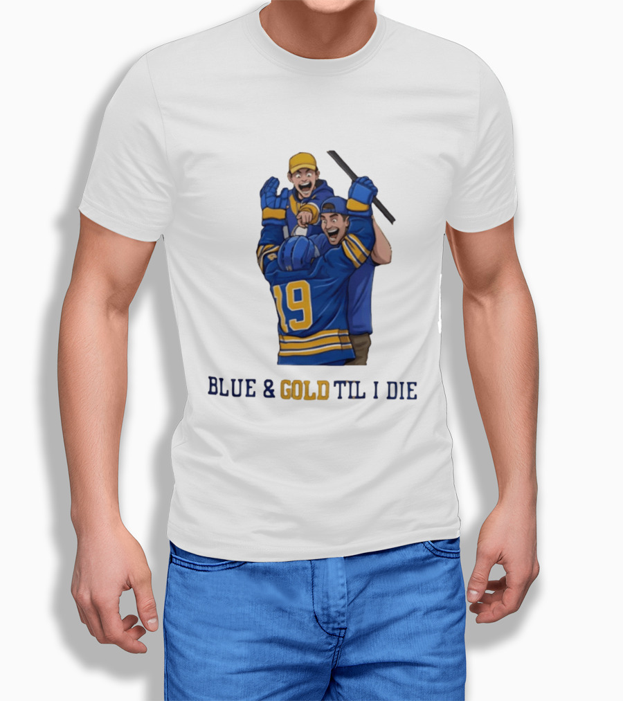 Buffalo Sabres Blue & Gold Til I Die Peyton Krebs 19 Hockey Fans T-Shirt