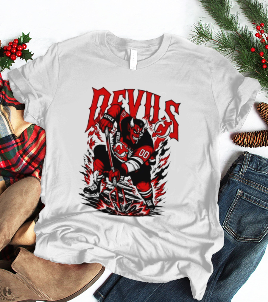 New Jersey Devils NHL Hockey Number 00 Devil Player T-Shirt
