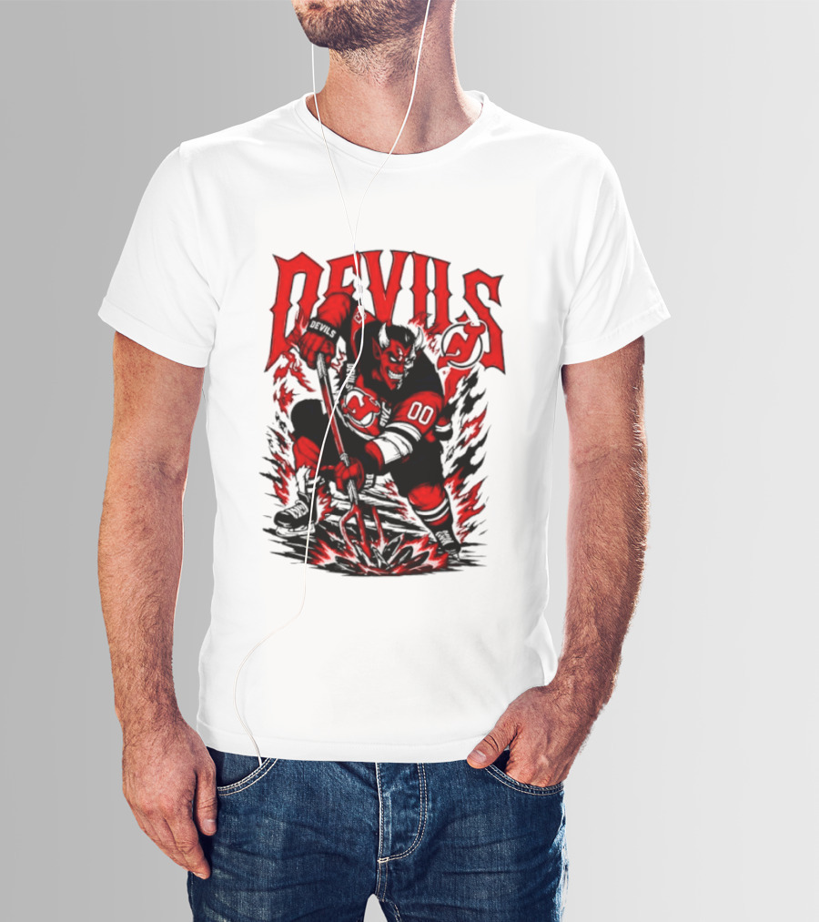 New Jersey Devils NHL Hockey Number 00 Devil Player T-Shirt
