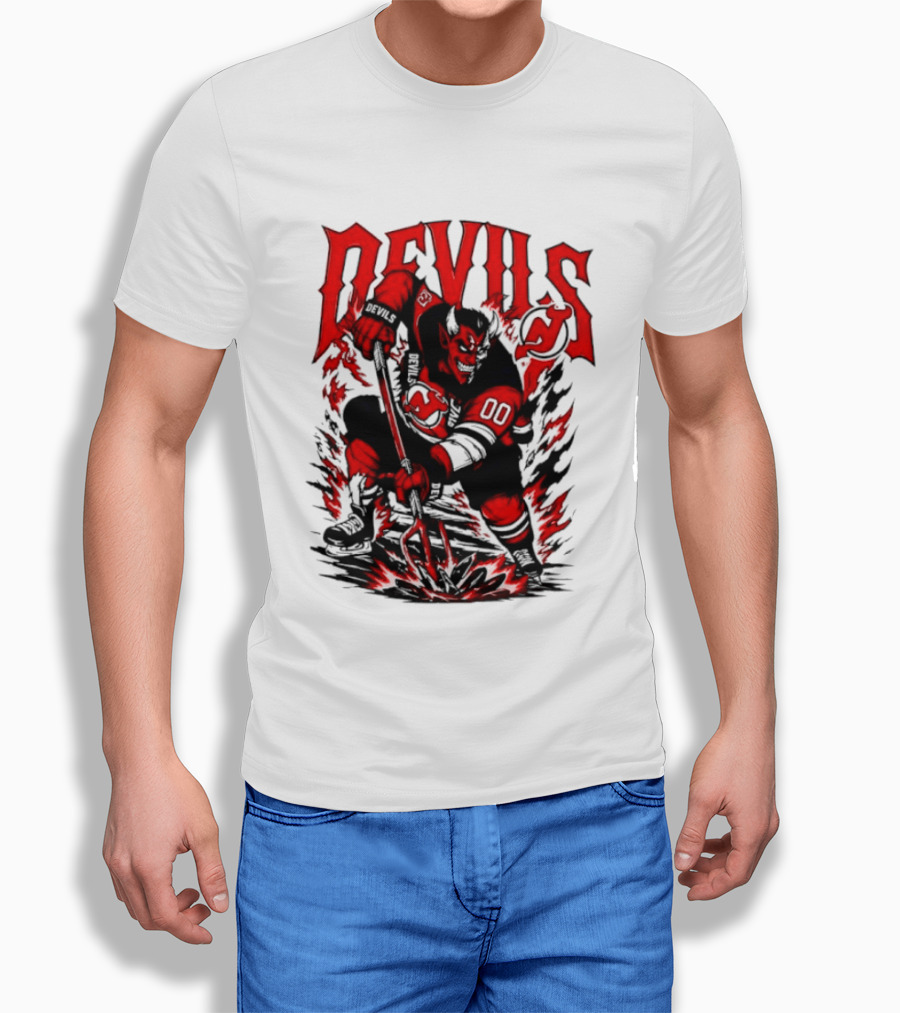 New Jersey Devils NHL Hockey Number 00 Devil Player T-Shirt