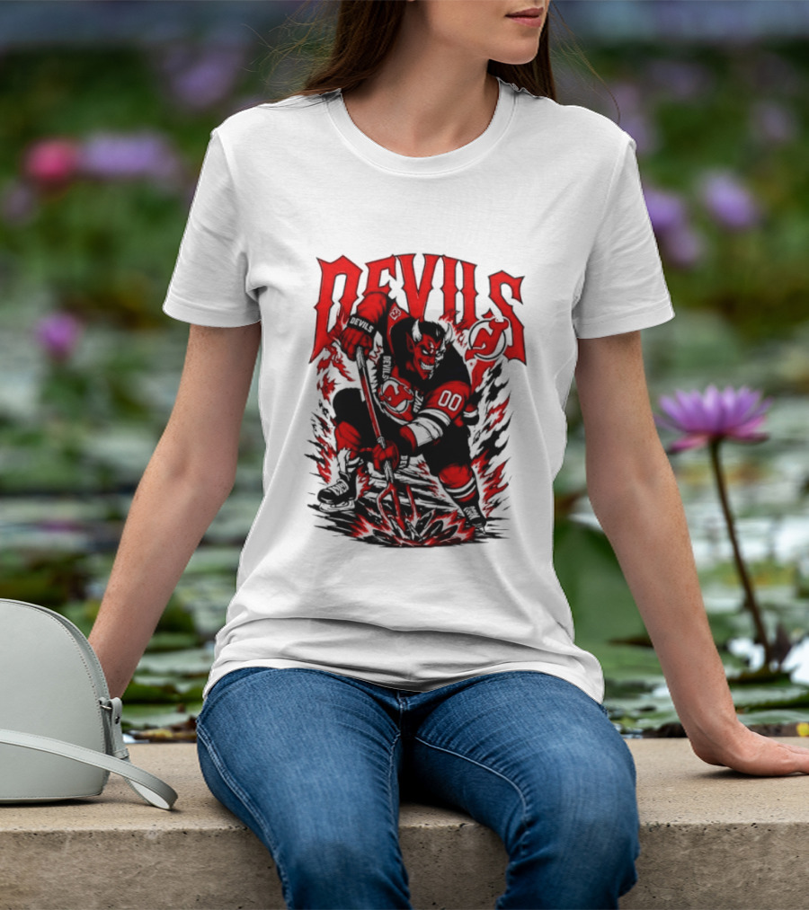 New Jersey Devils NHL Hockey Number 00 Devil Player T-Shirt