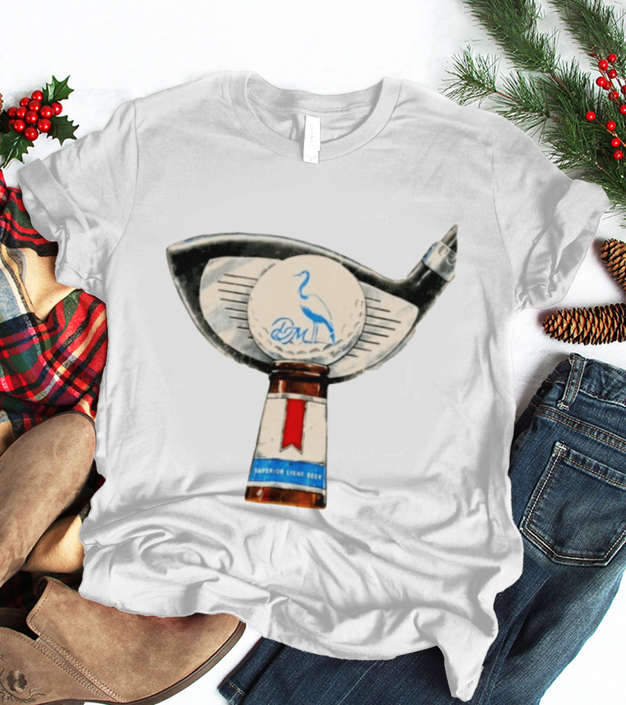 Dirty Marsh Superior Light Beer Golf Heron Bird Tap Handle T-Shirt