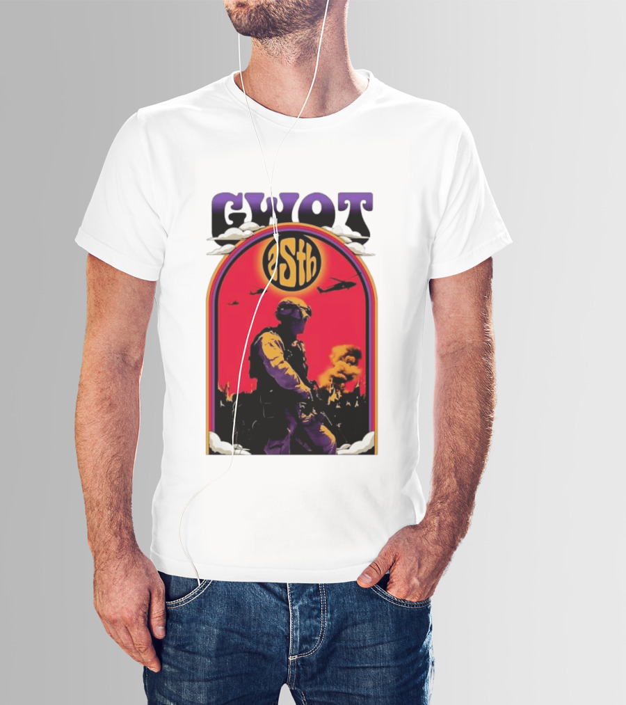 GWOT 25th Anniversary Soldier Helicopters Fire T-Shirt