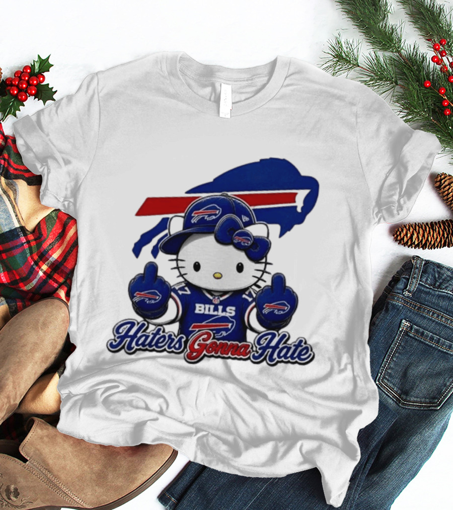 Hello Kitty Bills Haters Gonna Hate Middle Finger T-Shirt
