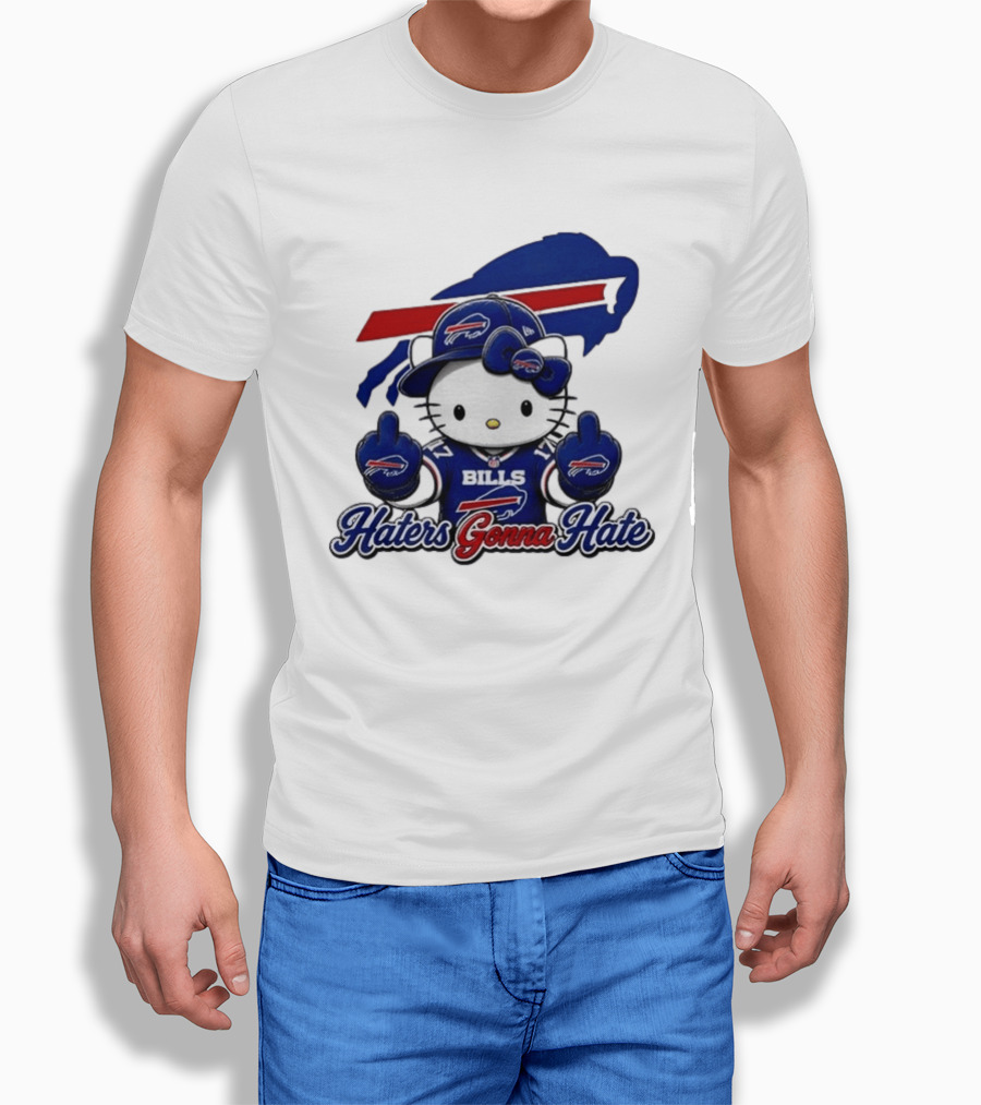 Hello Kitty Bills Haters Gonna Hate Middle Finger T-Shirt