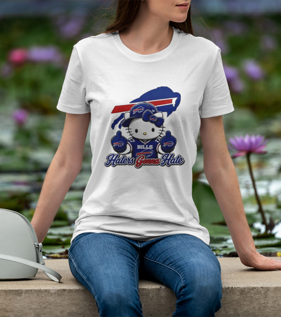 Hello Kitty Bills Haters Gonna Hate Middle Finger T-Shirt