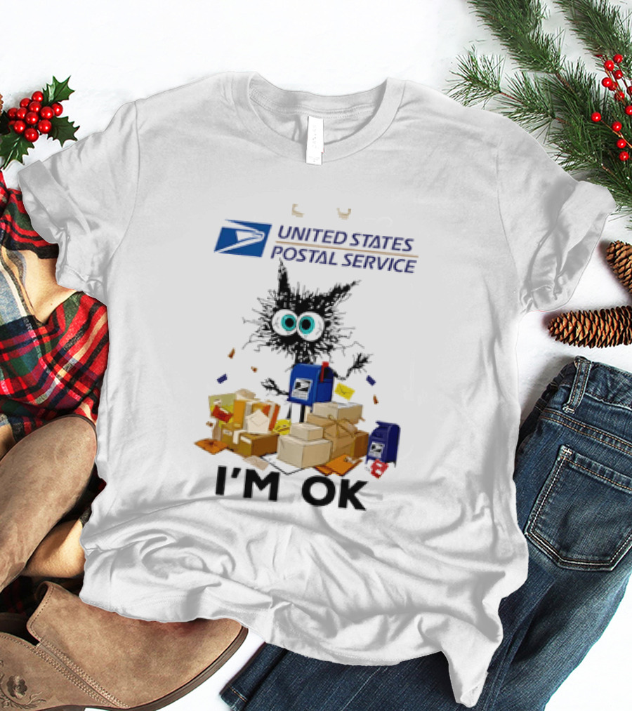 USPS United States Postal Service I'm OK With Cartoon Creature And Packages T-Shirt