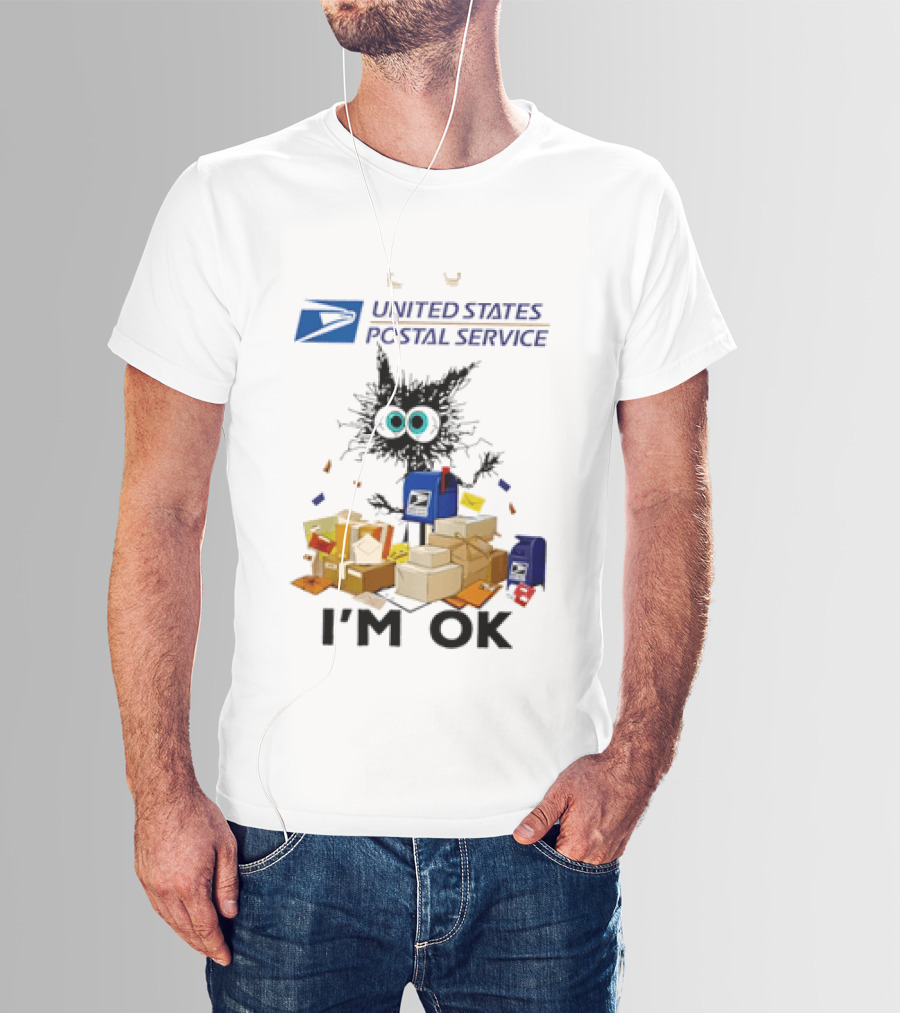 USPS United States Postal Service I'm OK With Cartoon Creature And Packages T-Shirt