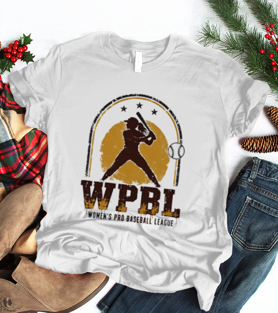 WPBL Women's Pro Baseball League Retro Silhouette Batting T-Shirt