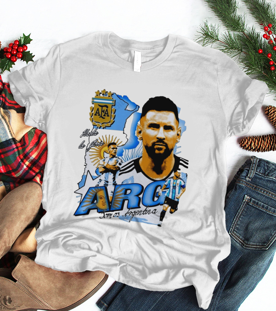 Argentina Lionel Messi Lautaro Martinez AFA Hasta La Gloria Somos Argentina T-Shirt