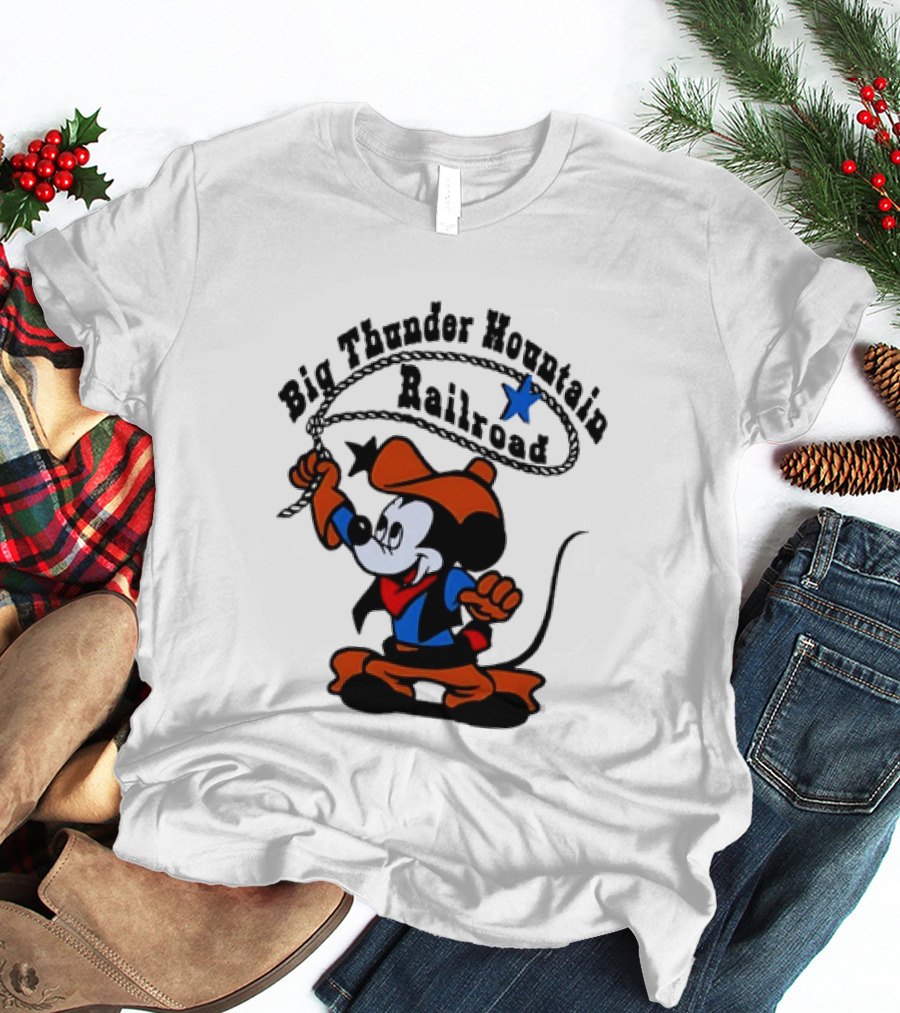 Mickey Mouse Cowboy Lasso Big Thunder Mountain Railroad T-Shirt