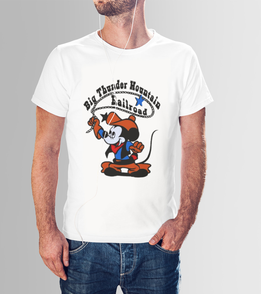 Mickey Mouse Cowboy Lasso Big Thunder Mountain Railroad T-Shirt