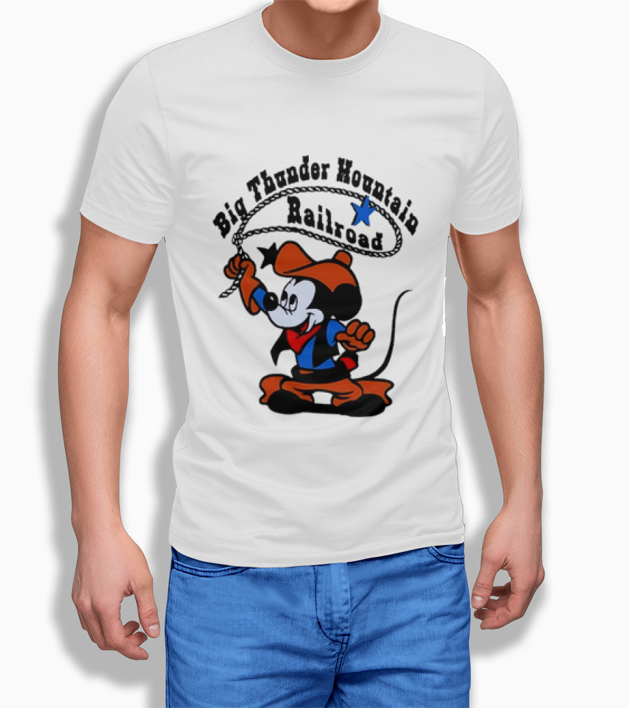 Mickey Mouse Cowboy Lasso Big Thunder Mountain Railroad T-Shirt