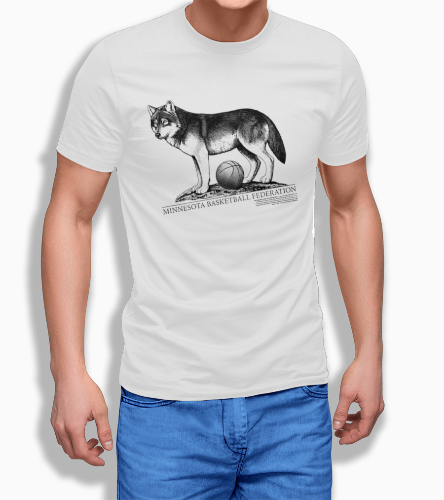 Minnesota Basketball Federation Wolf And Basketball T-Shirt