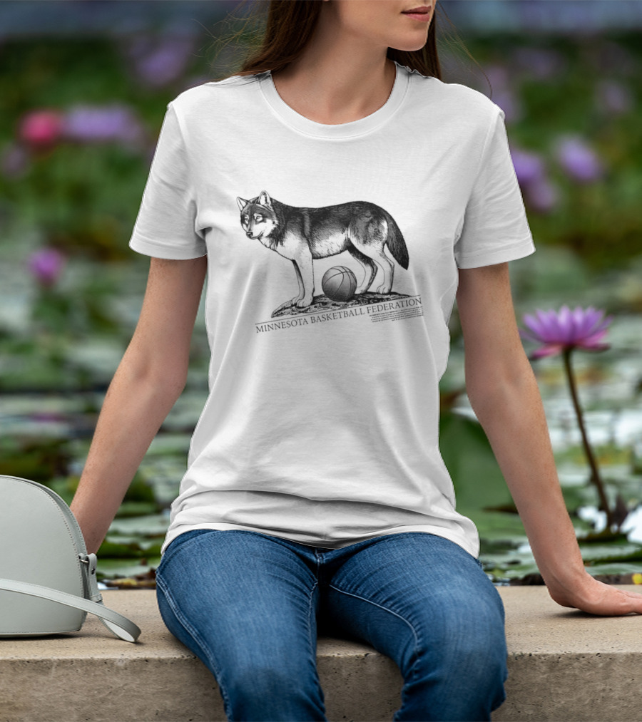 Minnesota Basketball Federation Wolf And Basketball T-Shirt