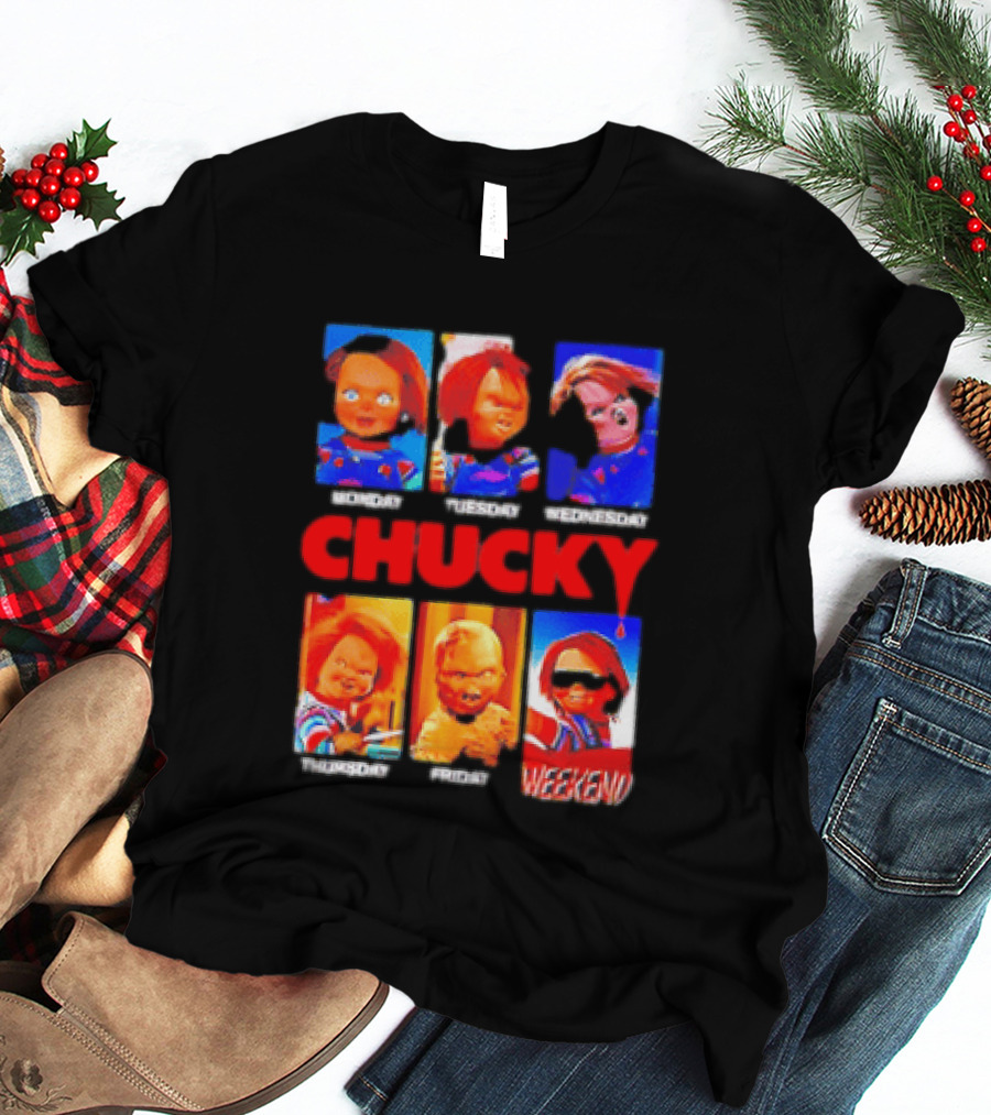 Child's Play Chucky Monday To Weekend Expressions T-Shirt