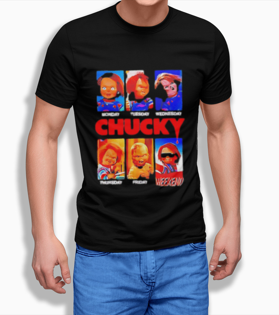Child's Play Chucky Monday To Weekend Expressions T-Shirt