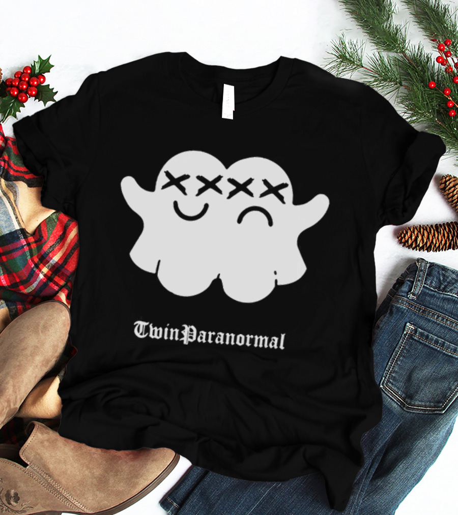 Twin Paranormal Ghost Duo Spooky Matching Spirits T-Shirt