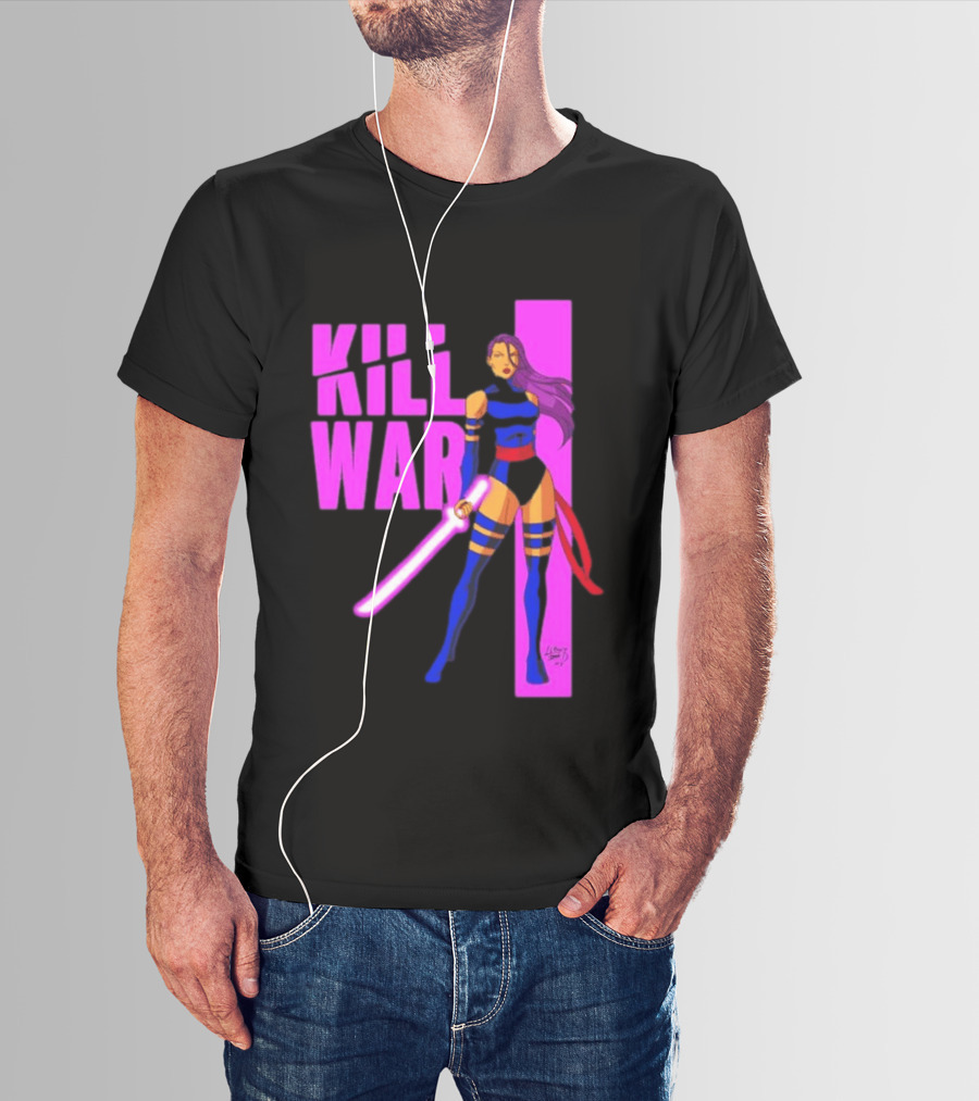 Psylocke Marvel Comics Kill War Pink T-Shirt