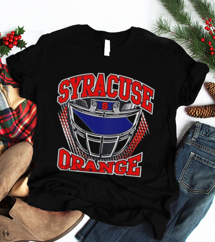 Syracuse Orange Football Helmet S Logo Gridiron T-Shirt