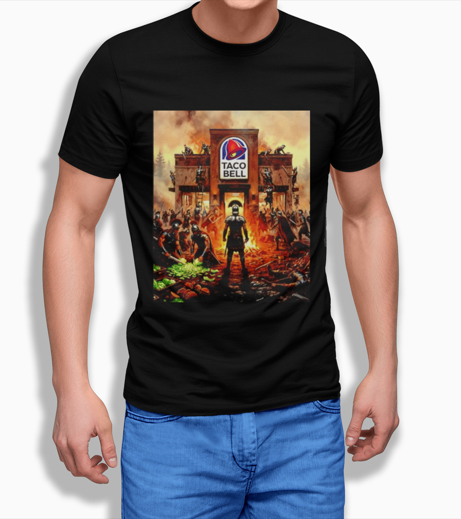 Taco Bell Medieval Knights Battle Fantasy Scene T-Shirt