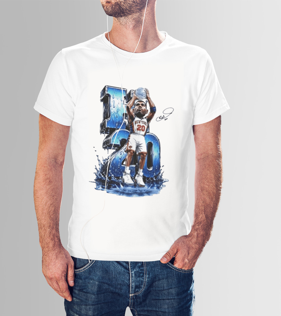 Allan Houston H20 Knicks Number 20 Throwback T-Shirt