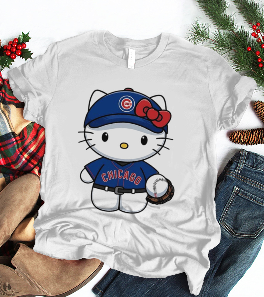 Hello Kitty Chicago Cubs Baseball MLB Collaboration T-Shirt