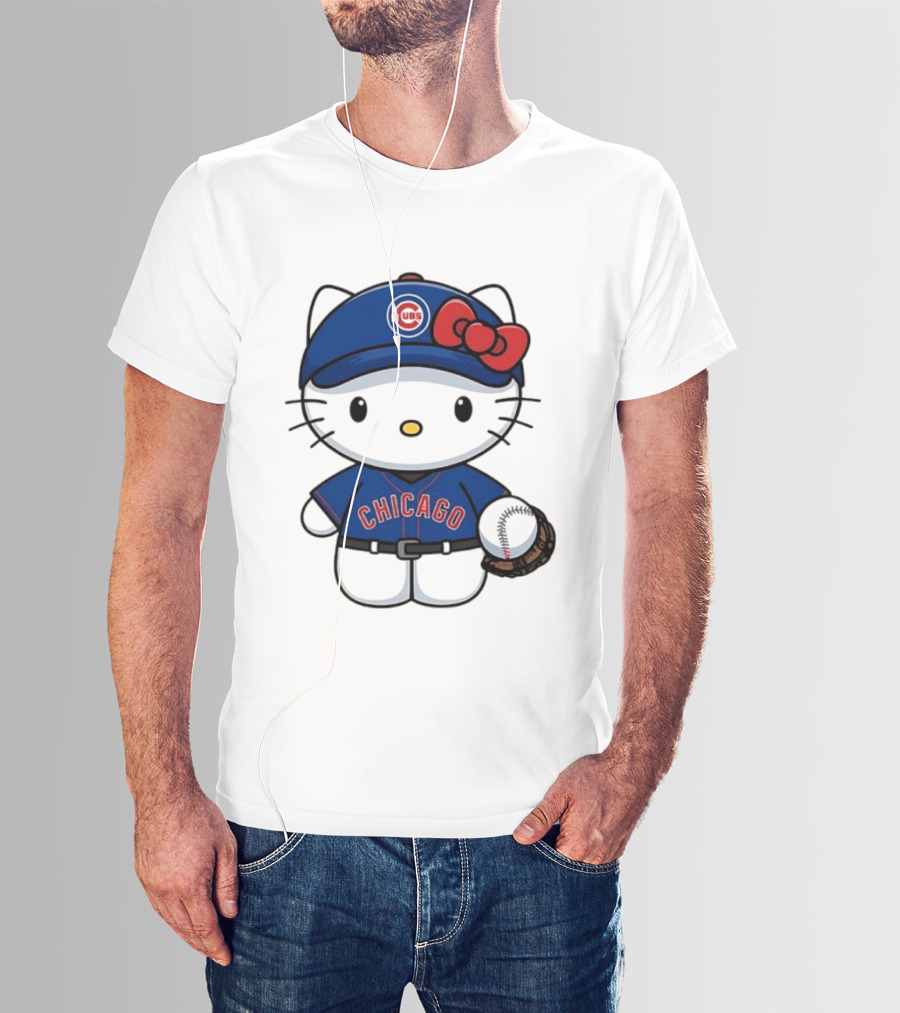 Hello Kitty Chicago Cubs Baseball MLB Collaboration T-Shirt