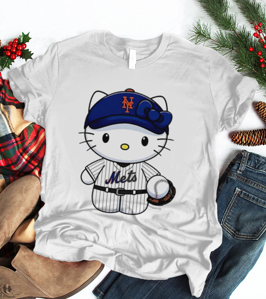 Hello Kitty New York Mets MLB Baseball Fan T-Shirt