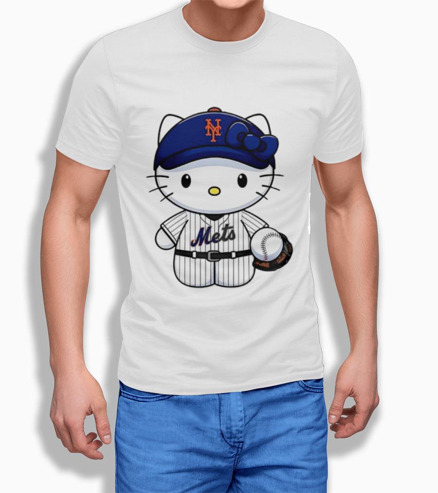 Hello Kitty New York Mets MLB Baseball Fan T-Shirt