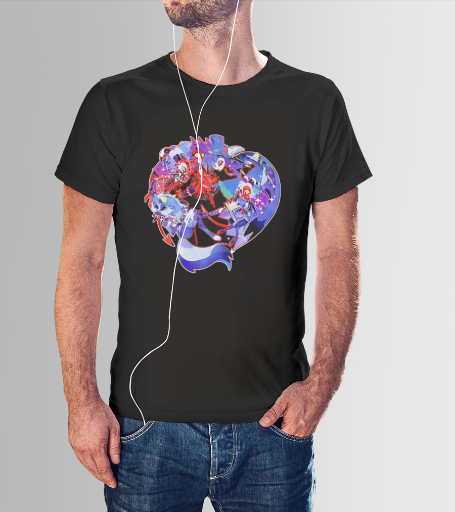 Blitzo Moxxie Millie Loona Stolas Helluva Boss Cast Crew Ensemble Vibrant Character Collage T-Shirt