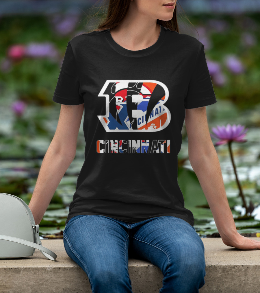 Cincinnati Bengals Reds Bearcats FC Musketeers Sports Logo Mashup T-Shirt