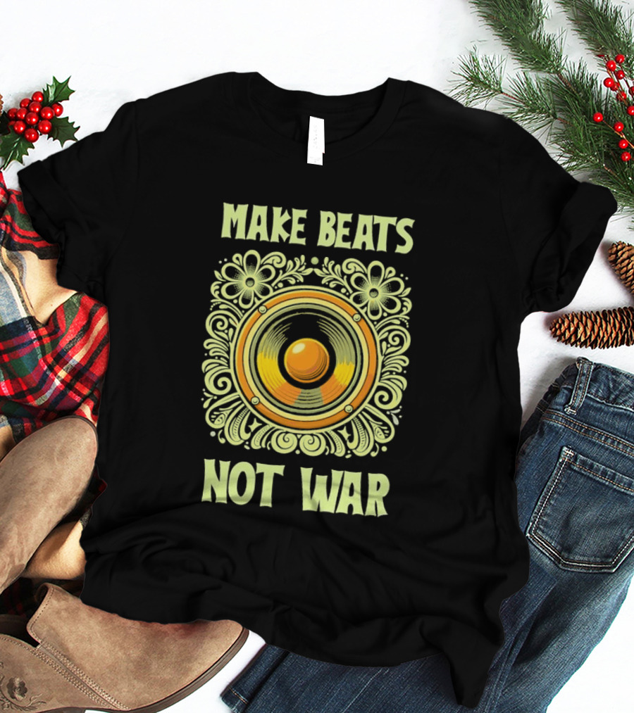Make Beats Not War Boho Hippy Music Speaker T-Shirt