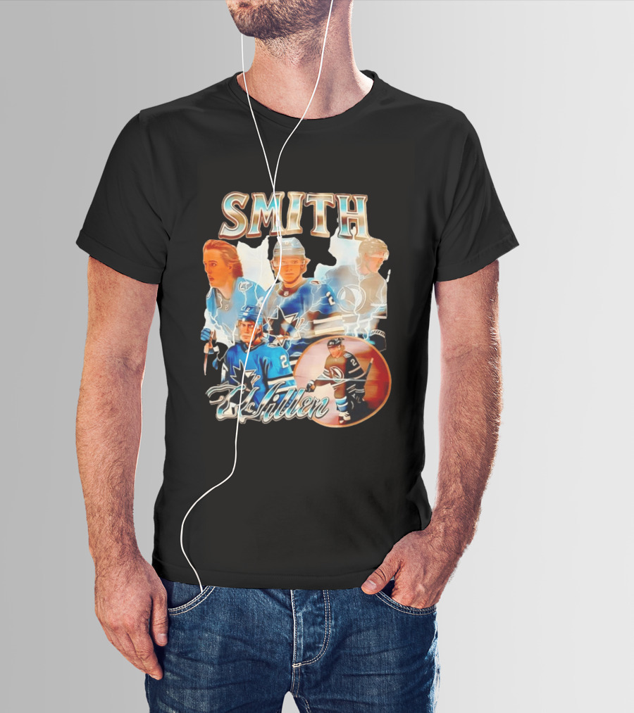San Jose Sharks Smith McIllen Hockey Players Collage T-Shirt