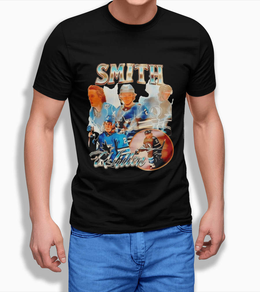 San Jose Sharks Smith McIllen Hockey Players Collage T-Shirt