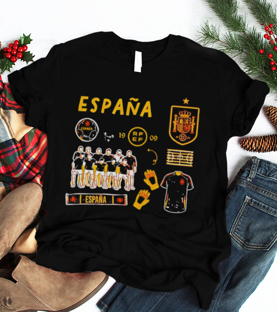 Spain Team Collection RFEF Espana Football Crest And Players T-Shirt