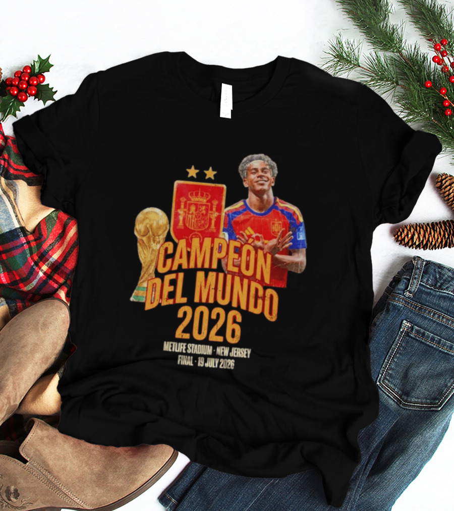 Spain Campeon Del Mundo 2026 Metlife Stadium New Jersey Final 19 Jul 2026 T-Shirt