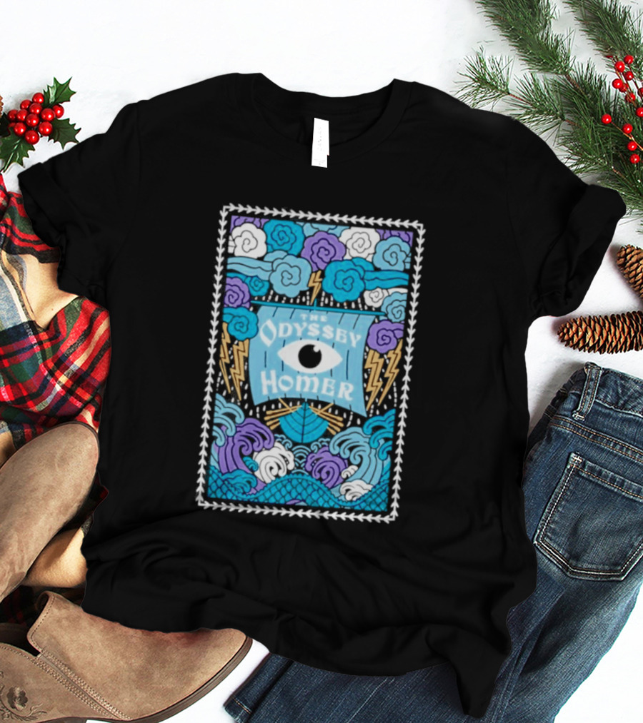 The Odyssey Homer Cyclops Eye Lightning Waves T-Shirt