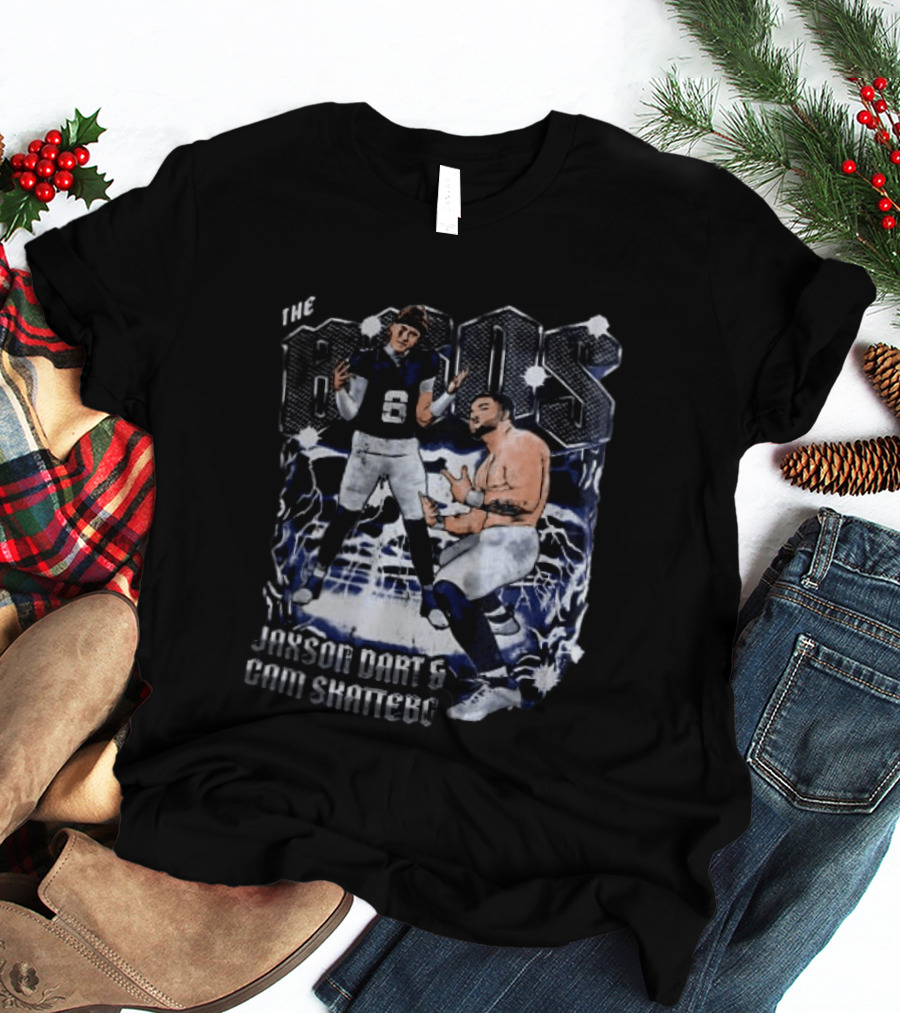 The Bros Jaxson Dart Cam Skattebo New York Giants Football Lightning T-Shirt