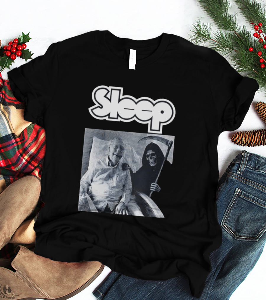 United Snakes Grim Reaper Holding Scythe Sleep Elderly Man In Hospital Room T-Shirt
