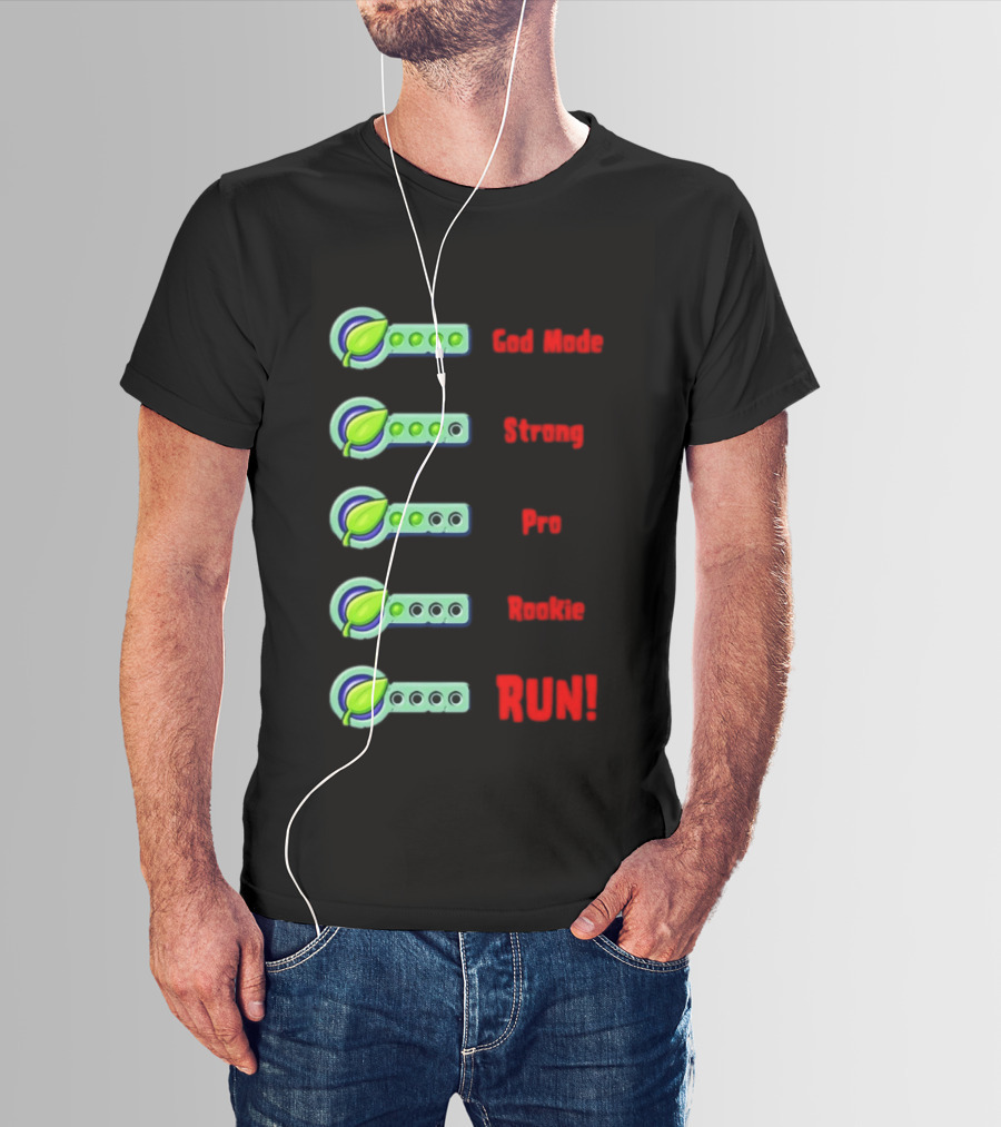 Plant Food Power Levels God Mode Strong Pro Rookie Run T-Shirt