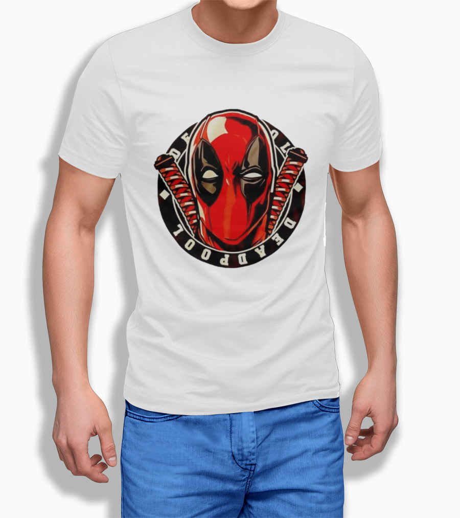 Deadpool Marvel Comics Mask Katana Swords T-Shirt
