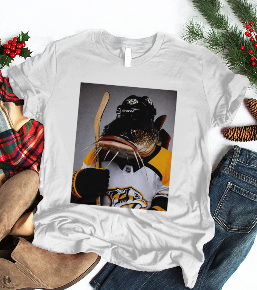 Nashville Predators Catfish Hockey Mascot Community Spirit T-Shirt