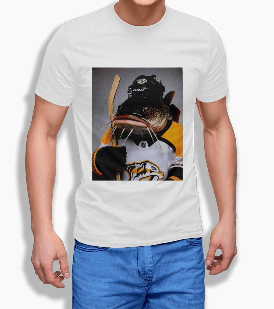 Nashville Predators Catfish Hockey Mascot Community Spirit T-Shirt