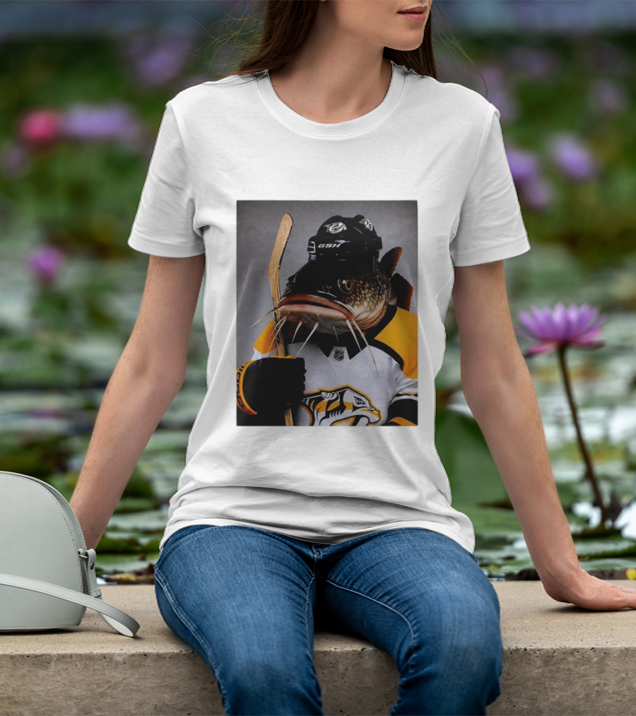 Nashville Predators Catfish Hockey Mascot Community Spirit T-Shirt