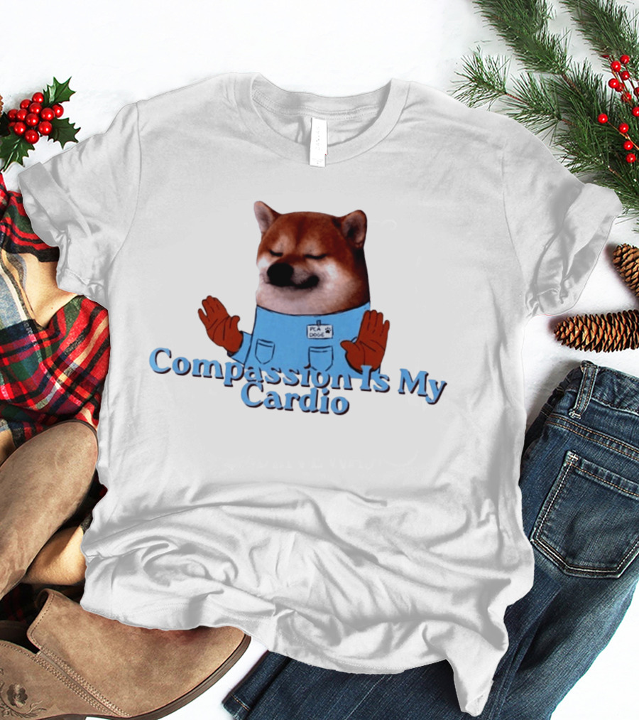 Shiba Inu Nurse PCA Doge Compassion Is My Cardio T-Shirt