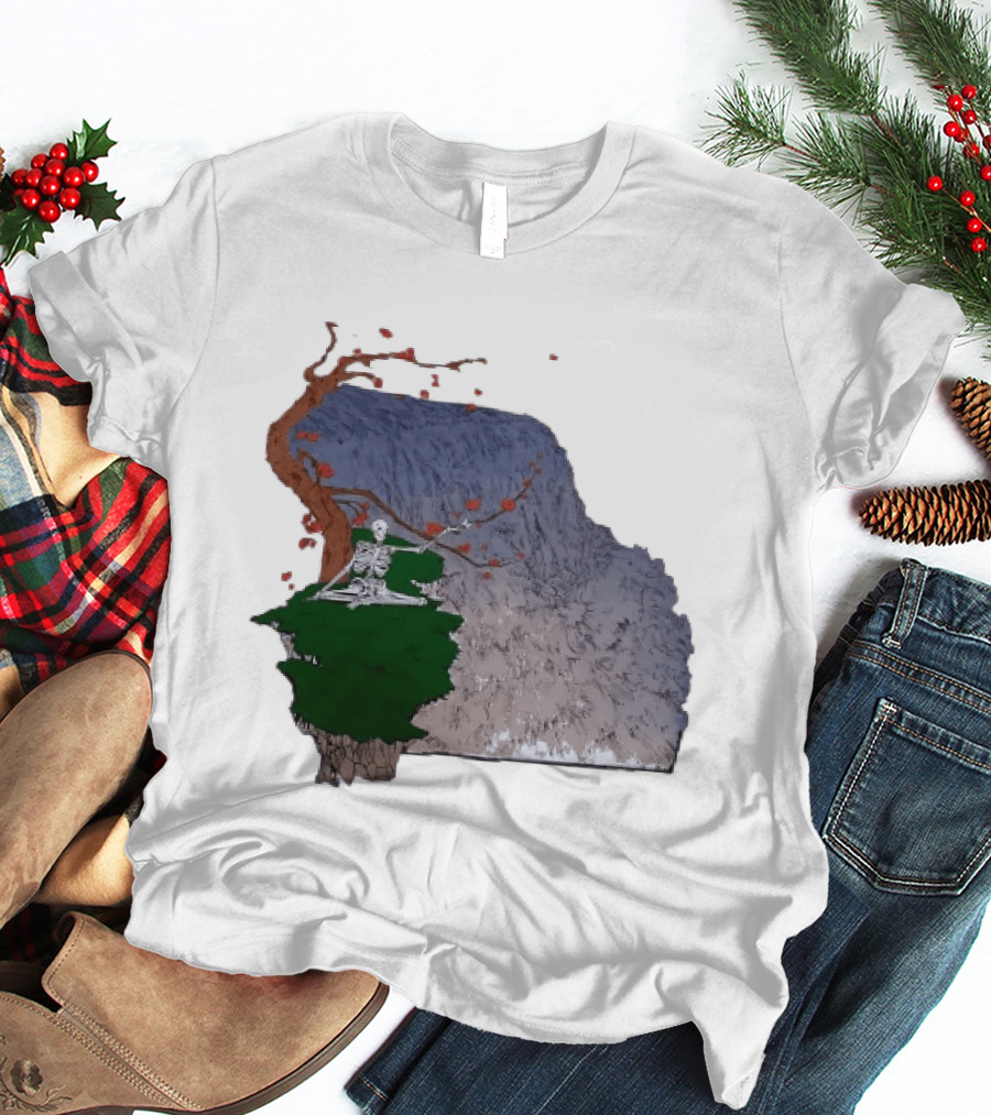 Grateful Dead Skeleton Meditating Under Flowering Tree T-Shirt