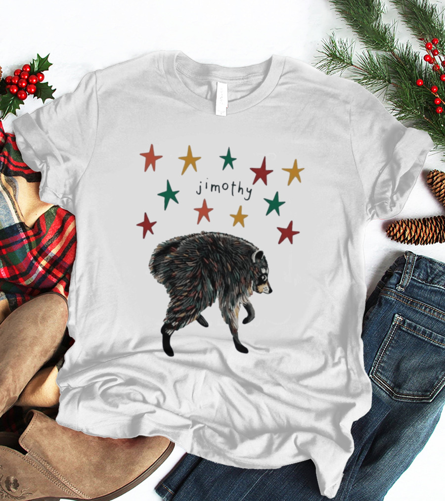 Jimothy Colorful Bear Stars Whimsical Animal T-Shirt