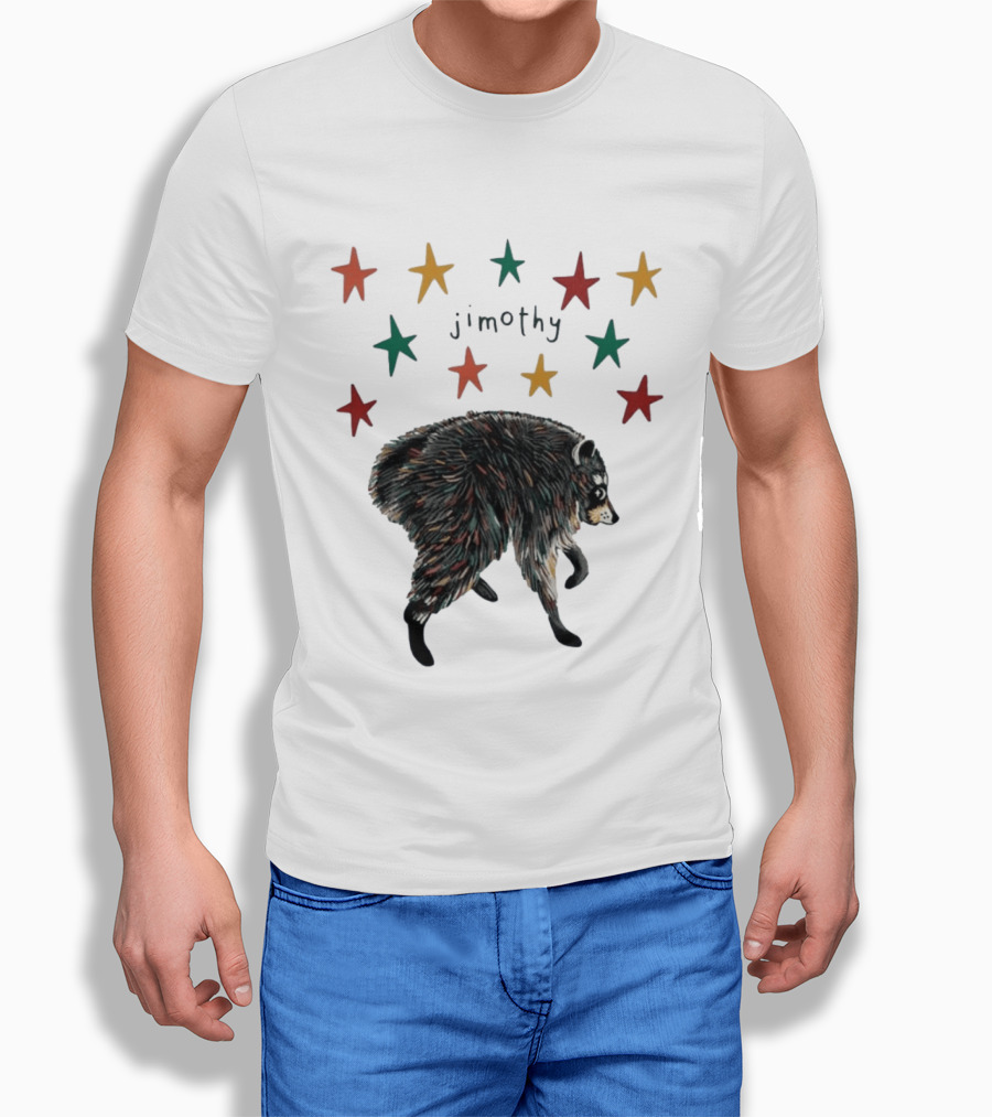 Jimothy Colorful Bear Stars Whimsical Animal T-Shirt